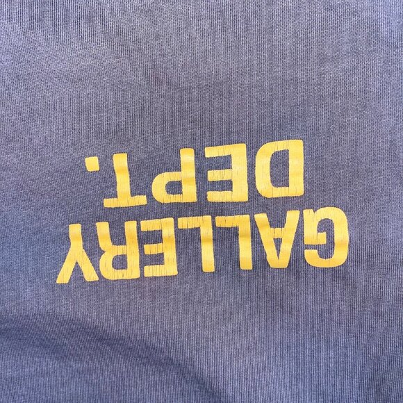 Gallery Dept. Brown Crewneck T-Shirt With Yellow Logo Print Short Sleeves Made I - Picture 5 of 9